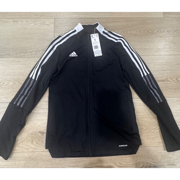 Adidas Womens Tiro 21 Track Jacket Black/White Small Aeroready Primegreen With Z - Picture 1 of 7